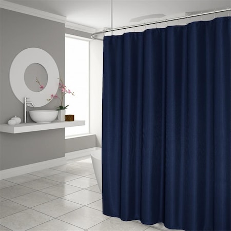 Gfancy Fixtures 72 x 70 x 1 in. Luxurious Navy Waffle Weave Shower Curtain GF3655208